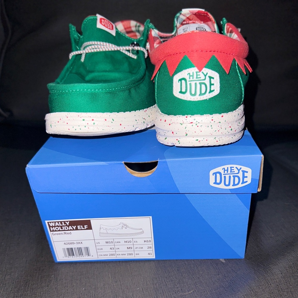 Hey Dude Green and Red Loafers